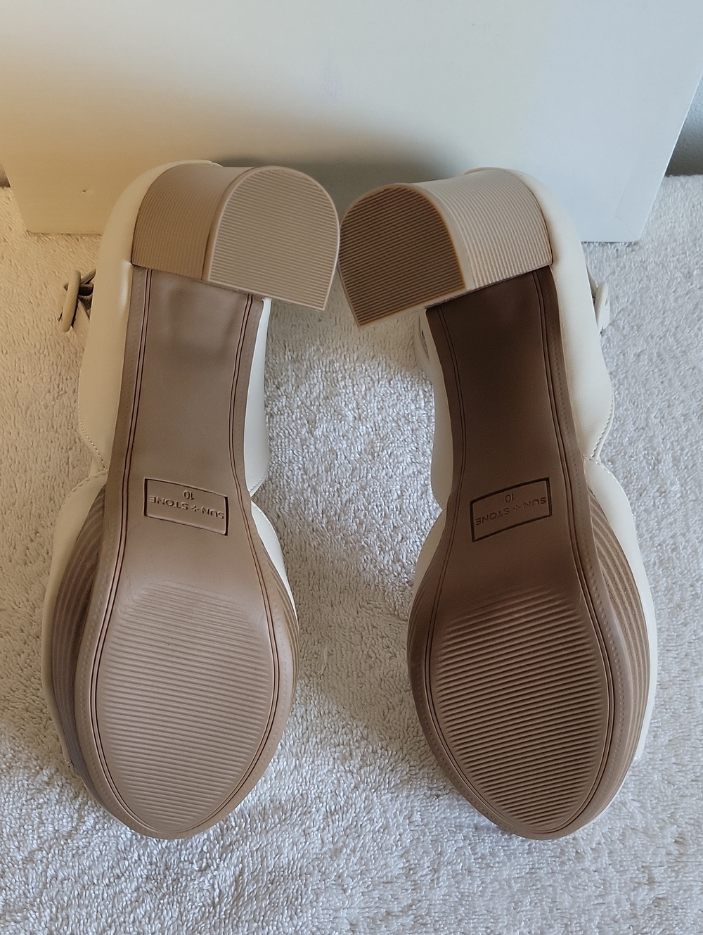 Sun + Stone "Reeta" Peep-toe, Block Heel Platform Sandals, NIB - Picture 9 of 11